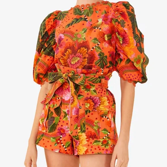 FARM Rio Orange Blooming Garden Shorts - Picture 4 of 4